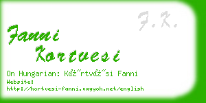 fanni kortvesi business card